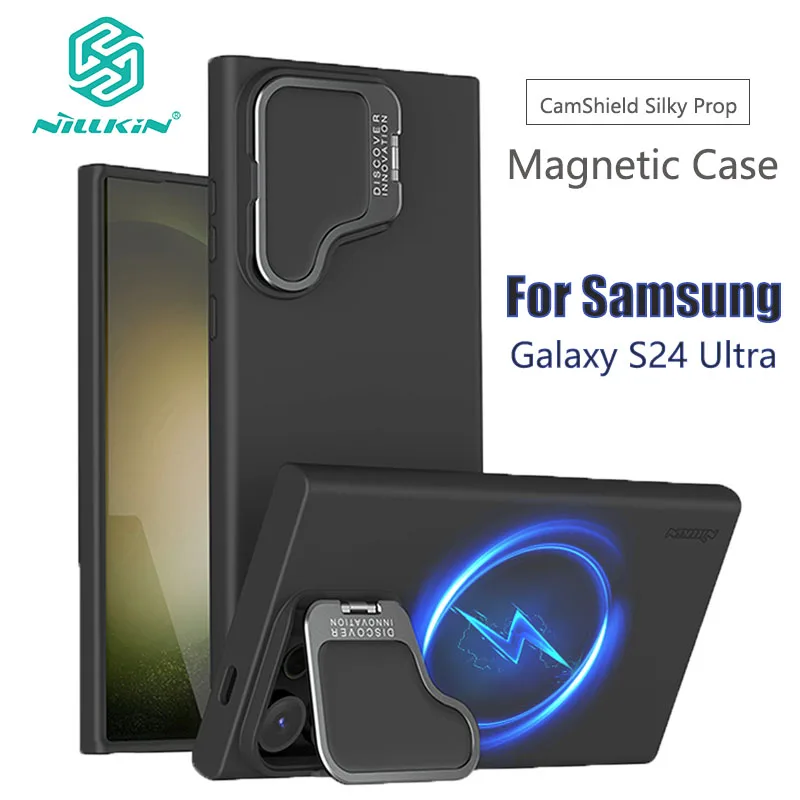 

NILLKIN For Samsung Galaxy S24Ultra Magsafe Case Camshield Silky Prop Magnetic Case With Kickstand Anti-Drop All-Inclusive cover