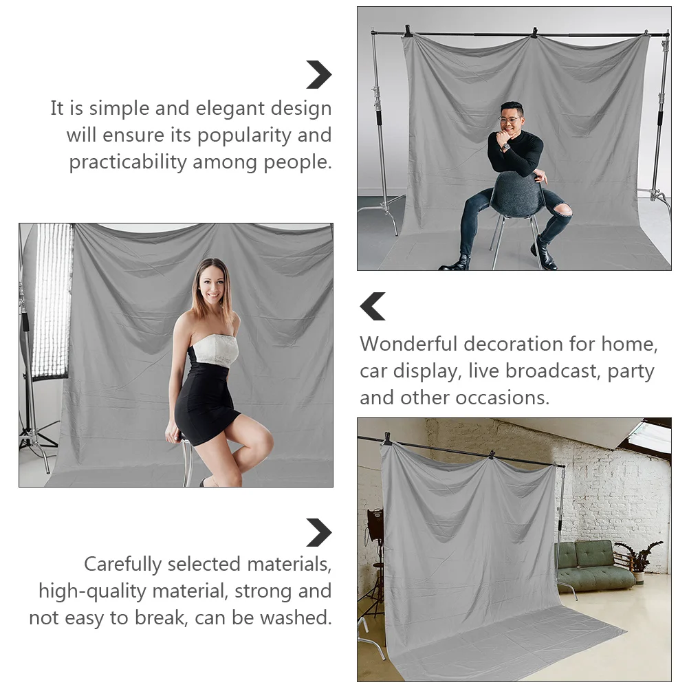 

1pc Grey Background Cloth Thickened Washable Photography Fabric For Home Party Banquet Scene Studio Decor Supplies