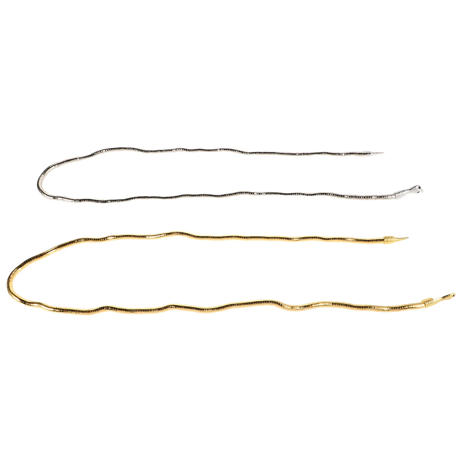 

2pcs Snake Chain Necklace Adjustable Flexible Women Necklaces Hair Accessories Festival Dreadlock Stylish Jewelry Hair Rings