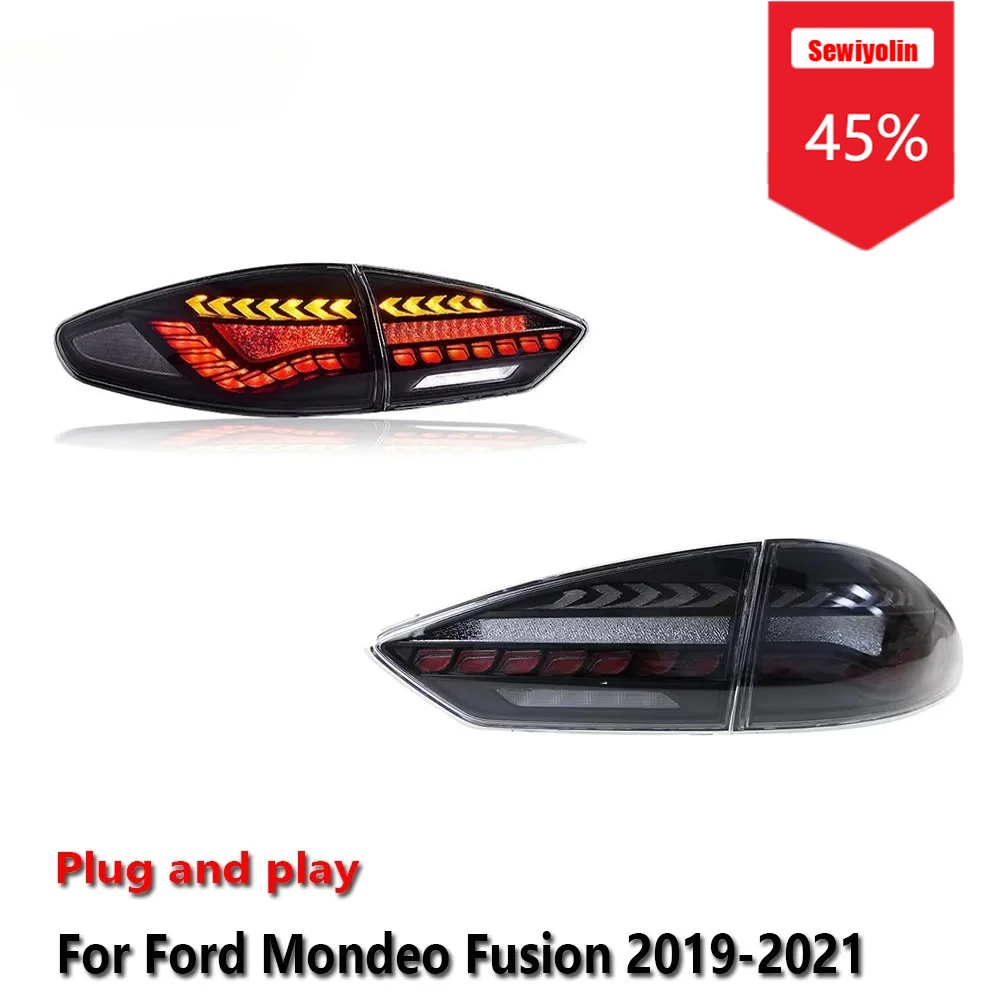 

Sewiyolin автомобильные светодиодные задние фонари в сборе для Ford Mondeo Fusion 2019-2021 авто противотуманные DRL тормозные указатели поворота Plug and Play