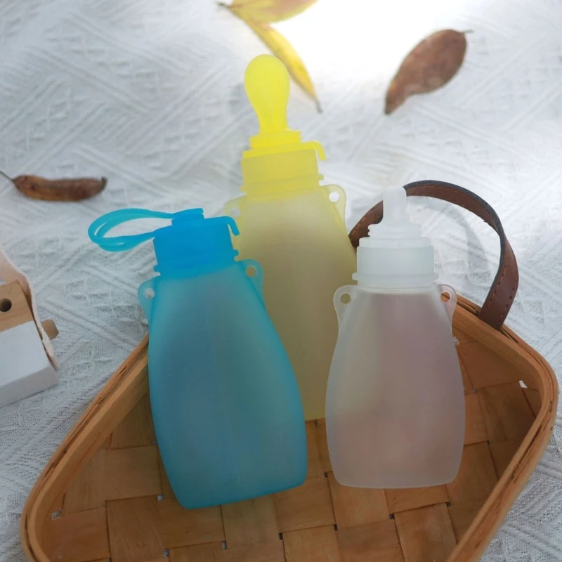 3 PCs BPA Free Silicone Baby Breast Milk Storage Bag Reusable Leak-proof Breast Milk Freezer Bags Safe Baby Food Bag 180ML/240ML