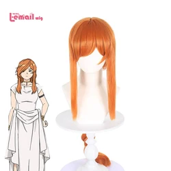 L-email wig Synthetic Hair Sousou no Frieren Flamme Cosplay Wigs 90cm Straight Women Orange Ponytails Hair Heat Resistant Wigs