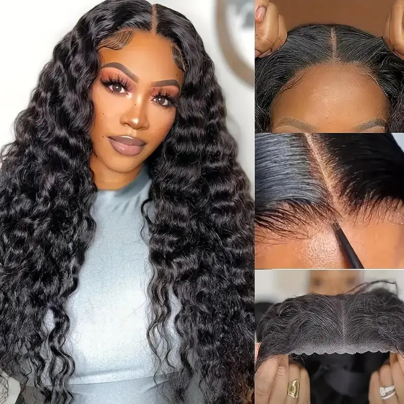 Rosabeauty HD Lace Front Human Hair Wigs 13x4 Deep Wave 250 Density 5X5 Preplucked Glueless Ready To Go Curly Wig 38 40 Inches