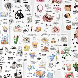 2 Sheets Cartoon Everyday objects Stickers Decorative Diary Album Scrapbooking accessories Adhesive DIY Sticker