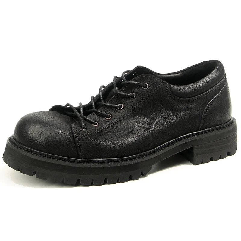 Platform Leather Shoes Genuine Leather Men Shoes Cowhide Handmade Casual Shoes Men Retro Quality Male Leather Shoes Comfort
