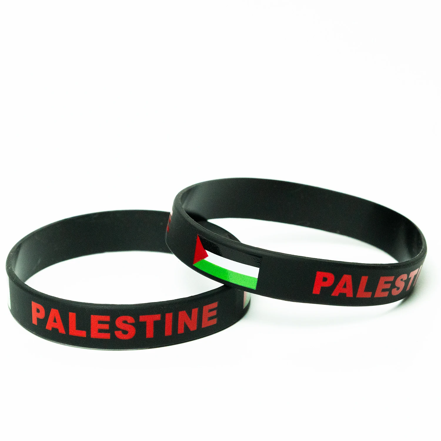 Choice 2pcs Palestine Flag Wristband Silicone Bracelet Rubber Band Fashion Accessory