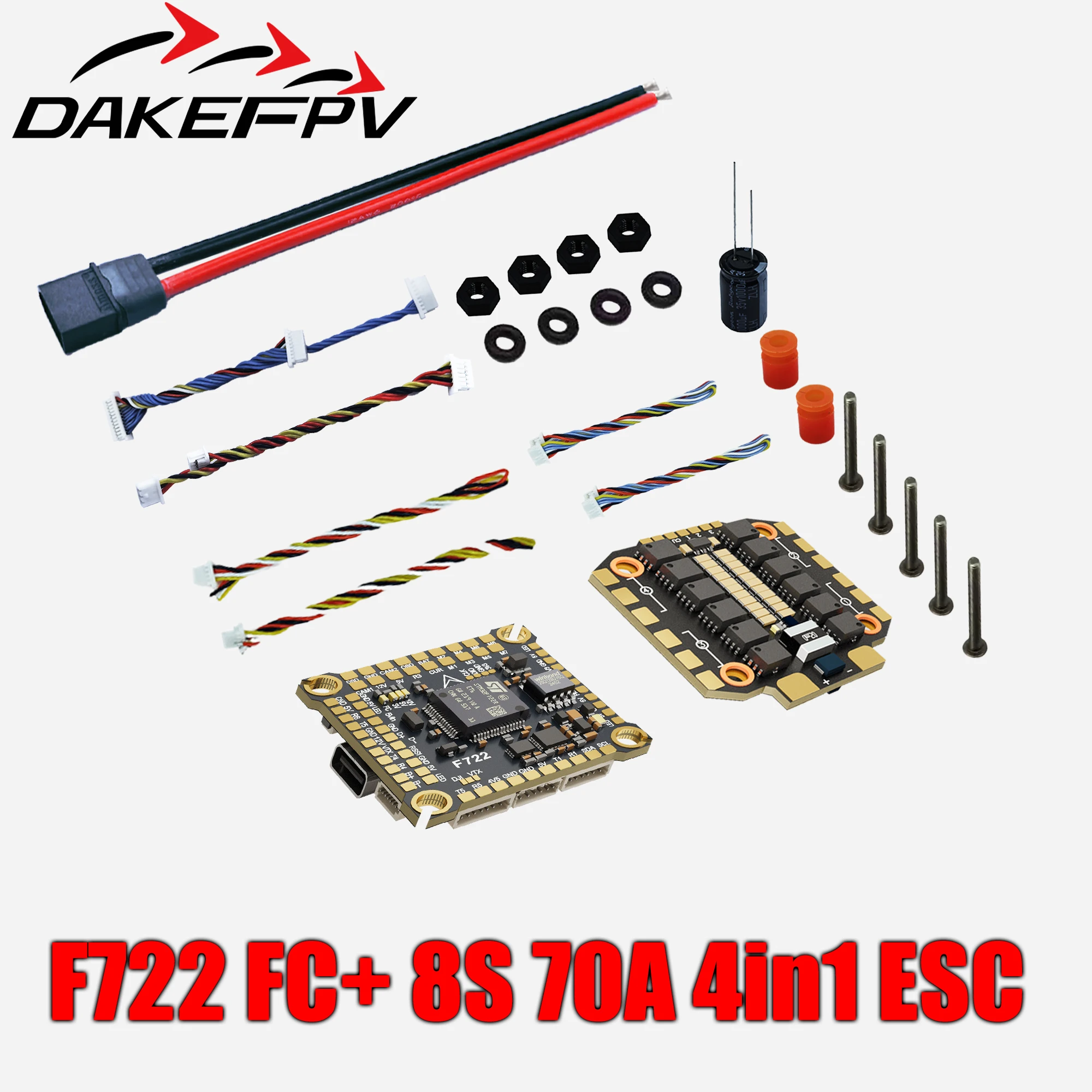DAKEFPV F722 60A Stack ICM42688P F722 وحدة تحكم في الطيران BLHELI_S 60A 4in1 ESC 30.5X30.5mm 3-8S لأجزاء طائرات بدون طيار FPV حرة