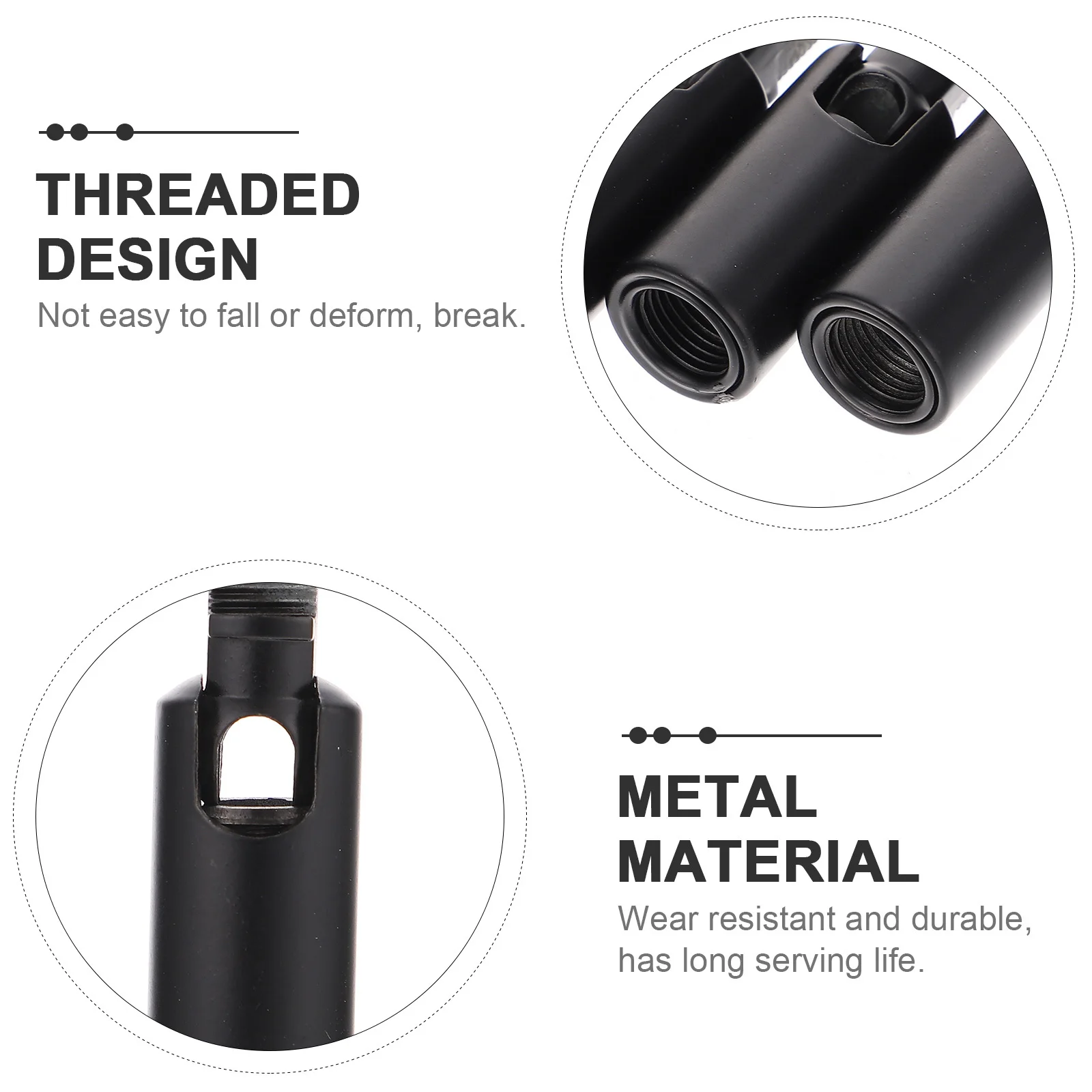 

6 Pcs Turn Lights Converters Ceiling Threaded Lamp Joints Connectors Black Adapter