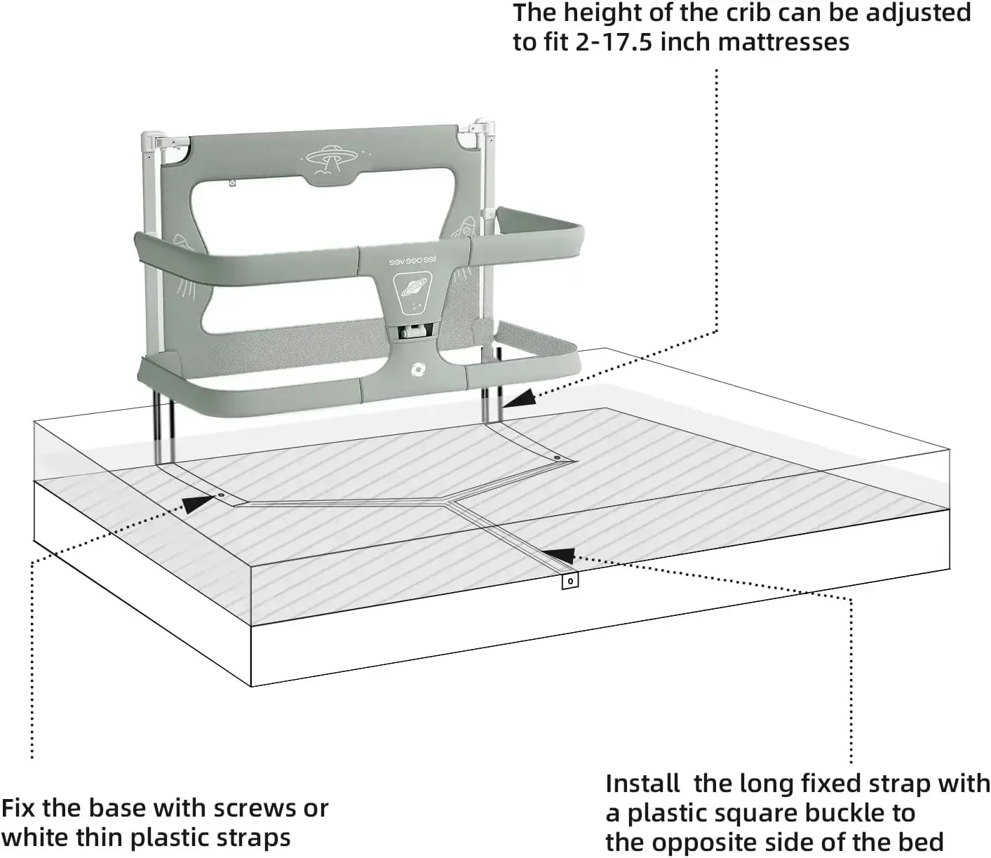 Baby Bed Guardrail Simple and Lightweight Easy To Install Bedside Bed Barrier Safety Rail Fence Cot Baby bed