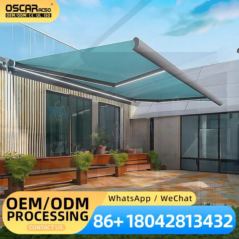 Freestanding  Sturdy Aluminum Frame Design for Garden Gatherings Pool Shade Outdoor Retractable Awning