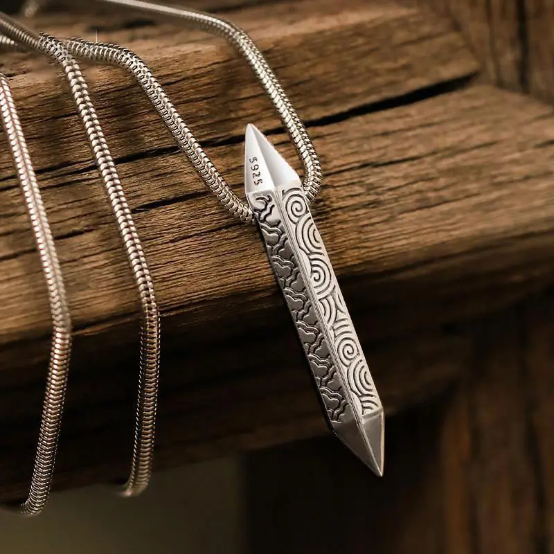 

2025 NEW S925 Sterling Silver Vintage Everything Well Necklace Pendant for Men Party Birthday Wedding Christmas Father Gift