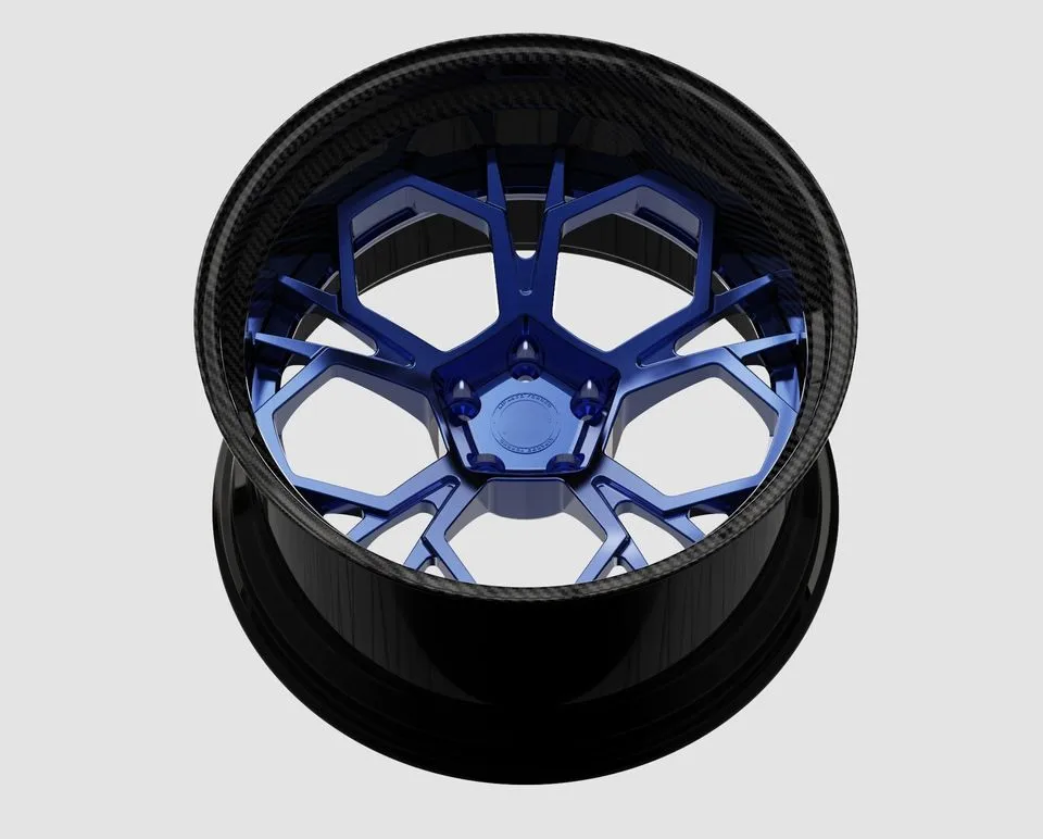 Customized forged rims alloy wheel rims carbon fiber brushed center 2 piece forged wheel for Bentley