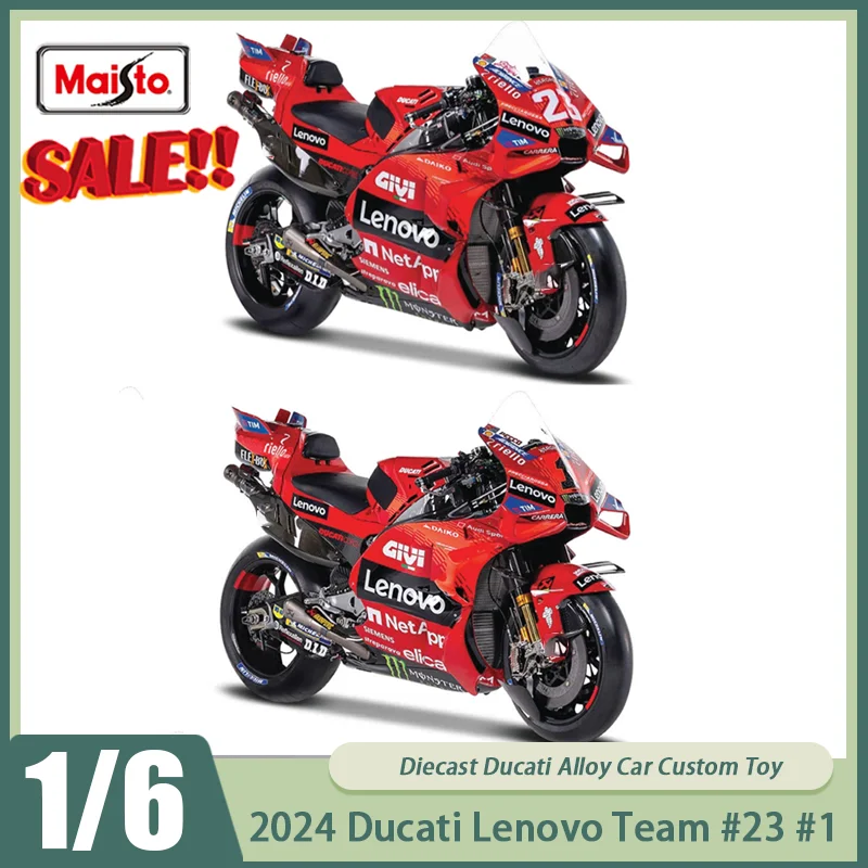 

New In Stock Maisto 1:6 Ducati Lenovo Team 2023 Champion #63 Motorcycle Alloy Miniature Diecast Ducati Ornaments Custom Toy