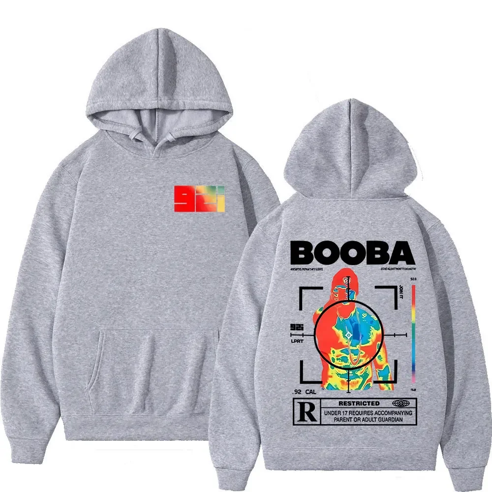 Booba 92i Hoodie Unisex Double Sided Hip Hop Thermal Art Print Long Sleeve Pullover Hooded Sweatshirt Casual Streetwear