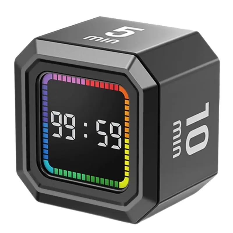 ALIM-Fitness Visualized Gravity-Flipping Timer Magnetic Learning Discipline Silent Kitchen Baking Timer Colored Bar