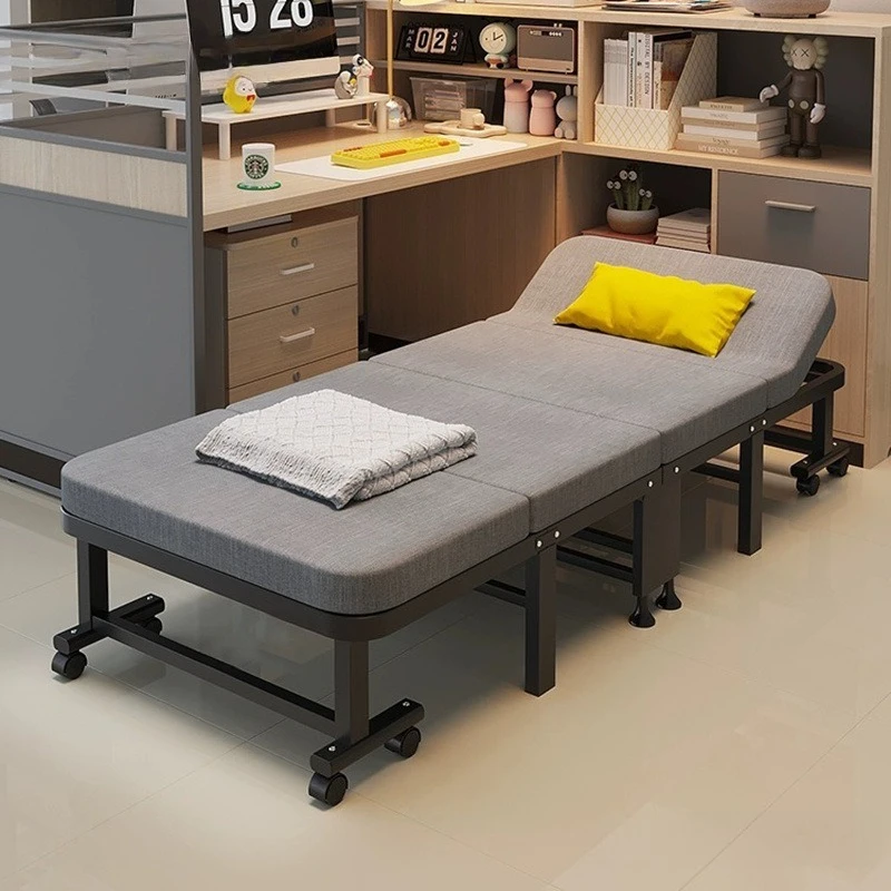 Single Folding Bed Office Nap Artifact Adult Folding Lunch Break Single Portable Four Fold Marching