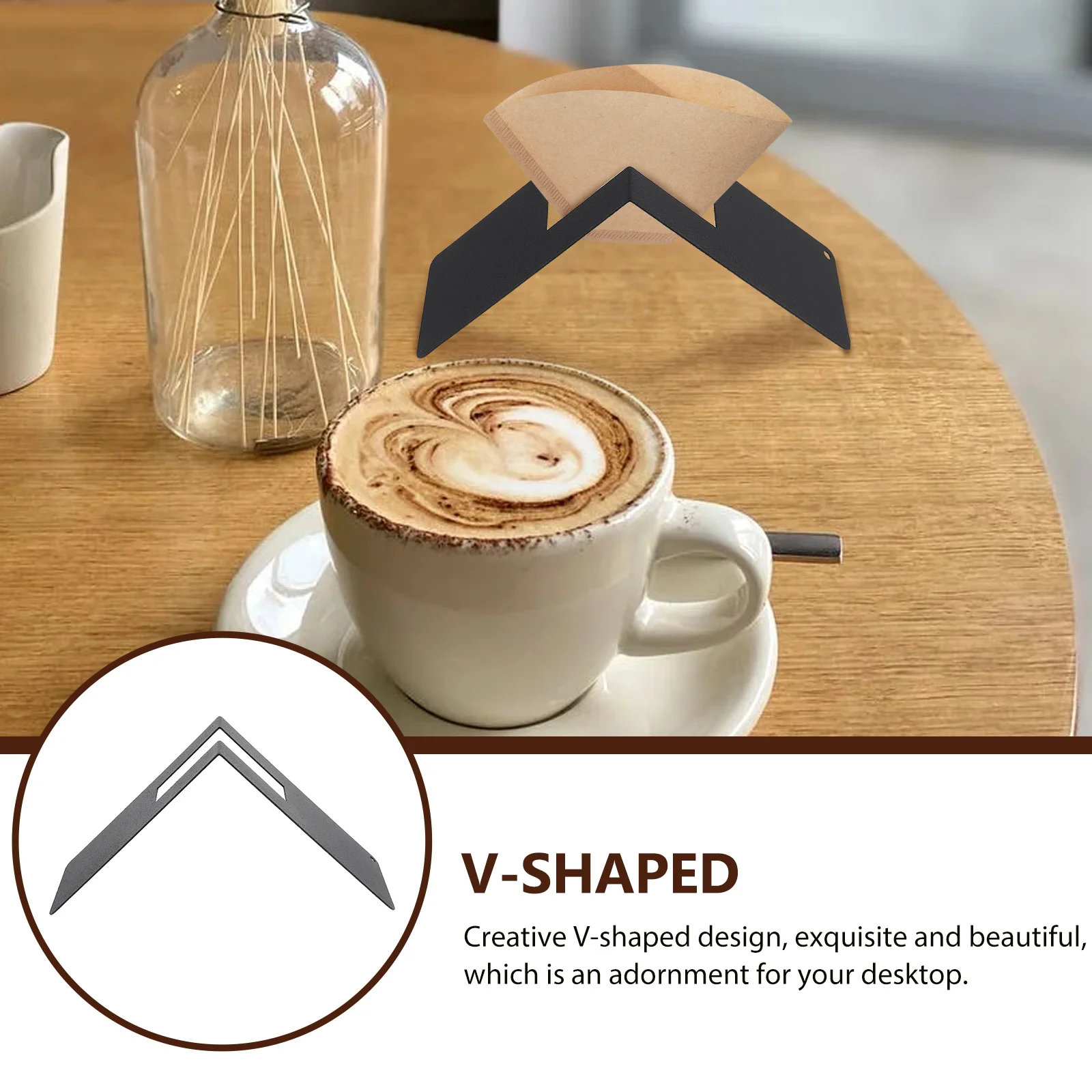 

Sturdy Filter Stand V-Shaped Large Capacity Compact Lightweight Desktop Coffee Bar Accessory Filter Paper Rack Office Simple