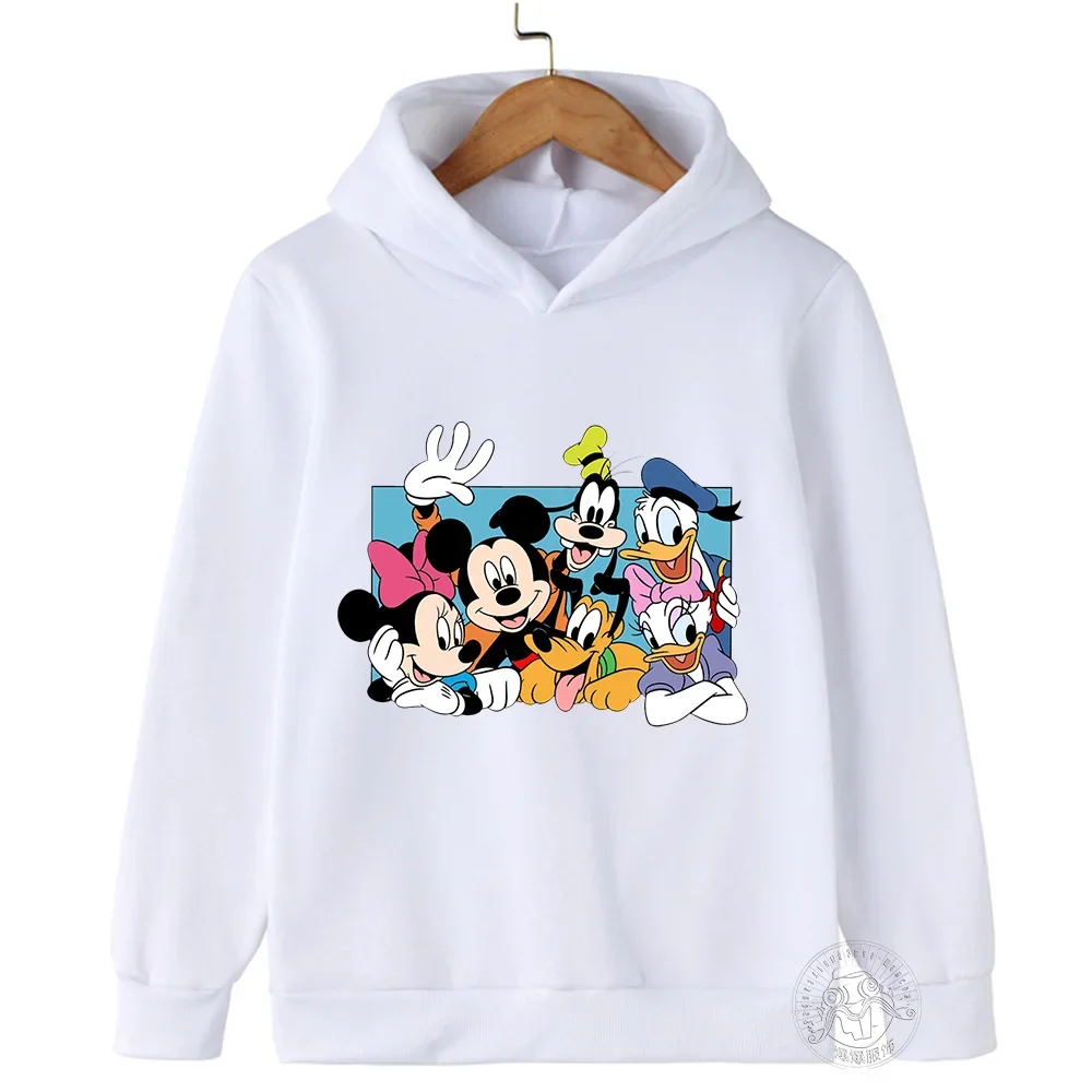 Disney Mickey Harajuku Printed Children\'s Hoodie for 2-14 Years Old Autumn Street Fashion Boys Sweatshirt Outdoor Sports Pullove