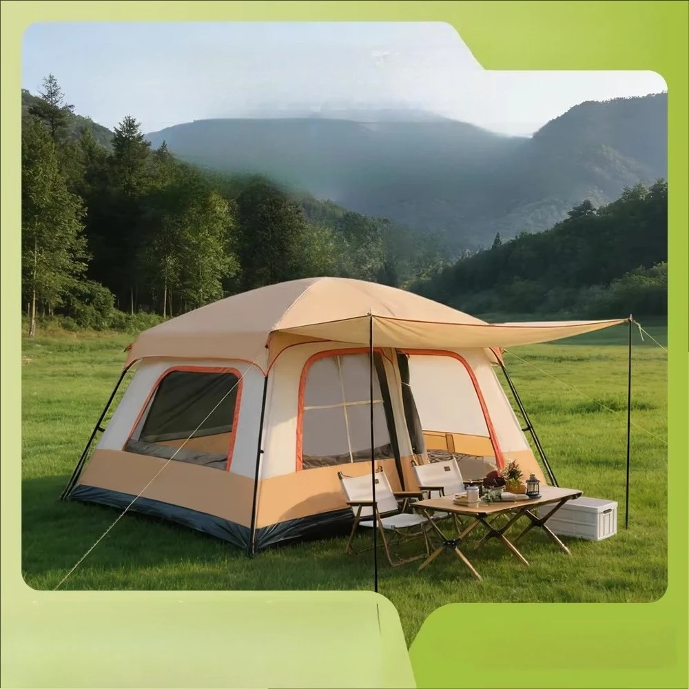 gy-Gofun New Style 098 Outdoor Four-Season Two-Room One-Hall Villa Tent Park Camping Ridge Tent Integrated Canopy 2000-3000mm*