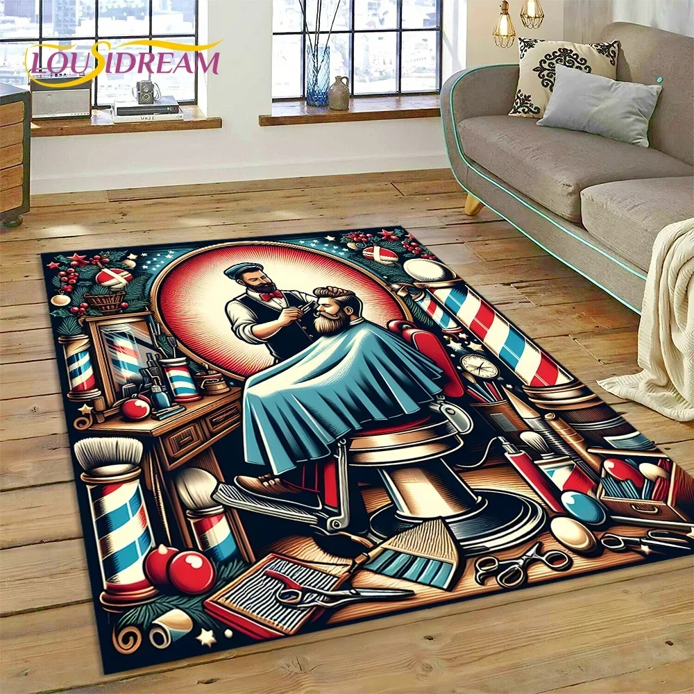 Alfombra Vintage con Diseño de Calavera para Barbería, Decoración para Dormitorio, Sala de Estar, Hogar, Sofá, Alfombra Grande para Juegos Infantiles
