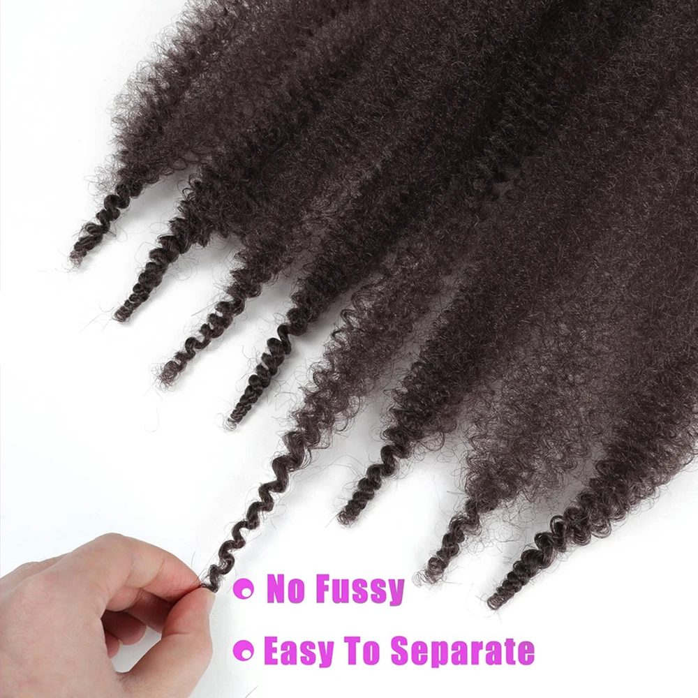 1–6 Packungen federndes Afro-Twist-Haar, Marley-Twist-Flechthaar, Marley-Haar für Frauen, synthetisches Wickelhaar für weiche Locs