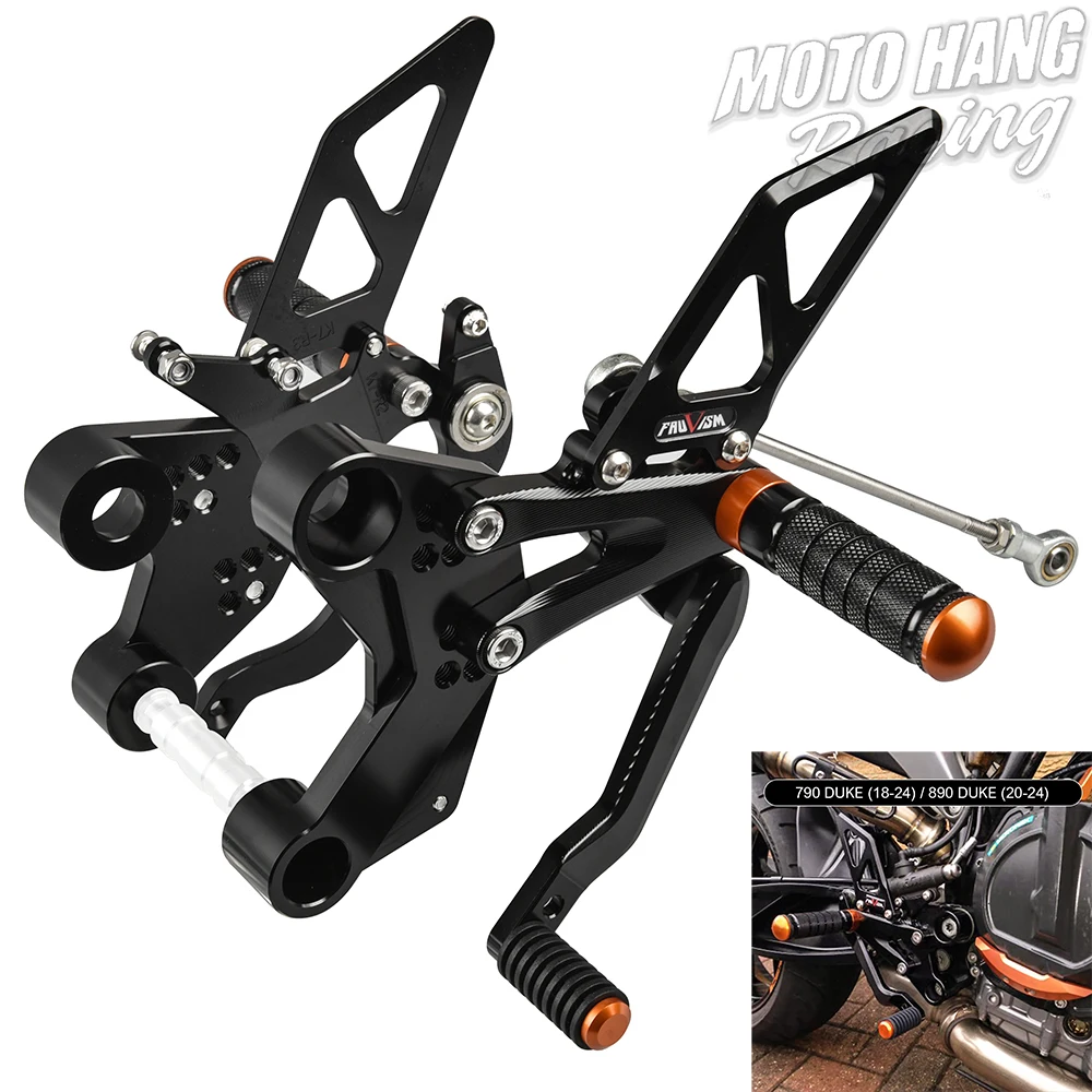 For 790 Duke 2018-2024 Rearset Duke 890 2020-2024 Footrest Rear Set Rests Duke790 Duke890 Adjustable footpeg system Accessories