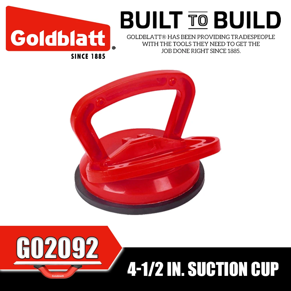 GOLDBLATT G02092 4-1/2 in. Suction Cup for Maneuvering Non-porous, Smooth Tiles, Marble, Granite and Glass