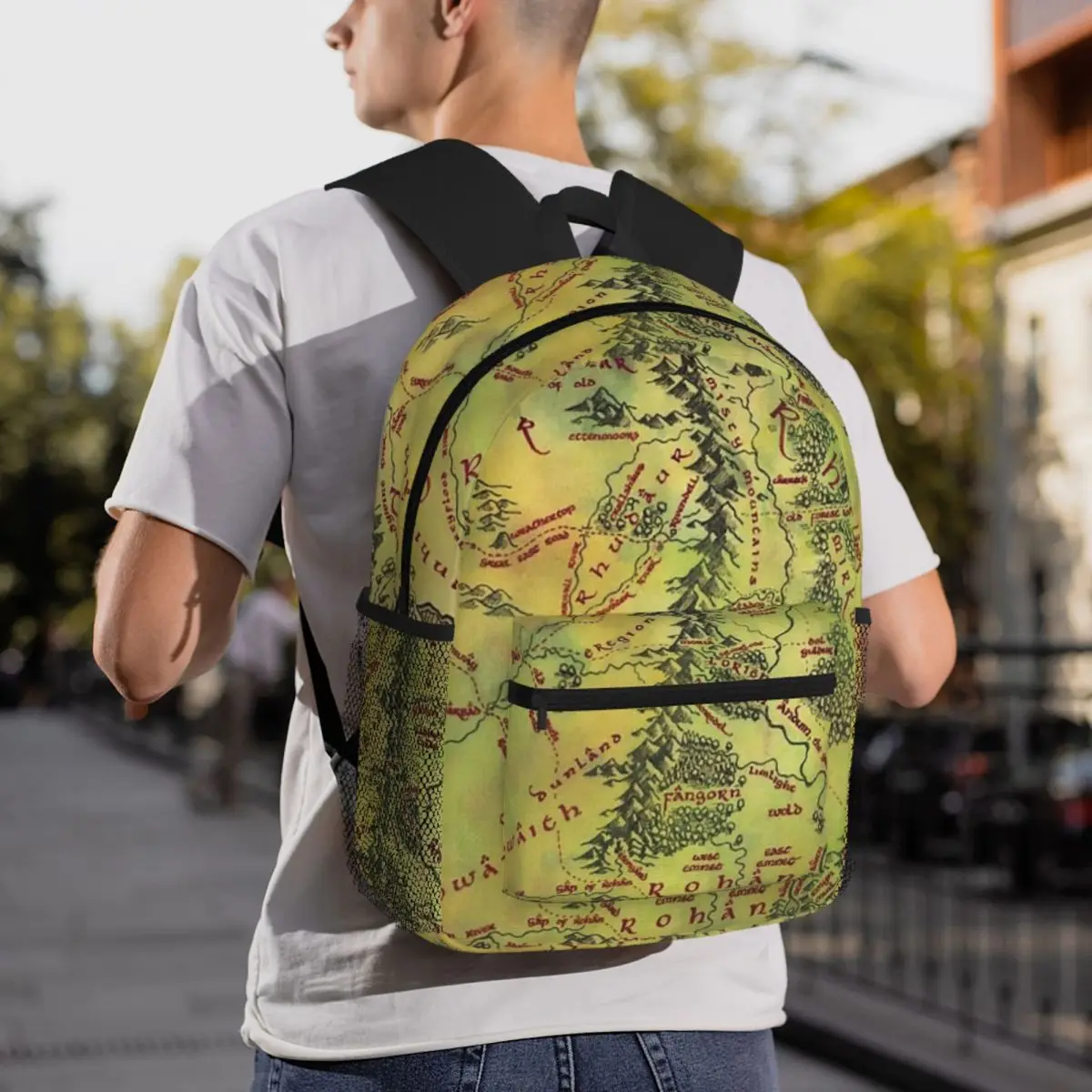L-Lords Of The R-Rings Map Tolkien Books Literature Middle Earth Backpack Daypack BookBag School Bag Shoulder Bags for Men Women