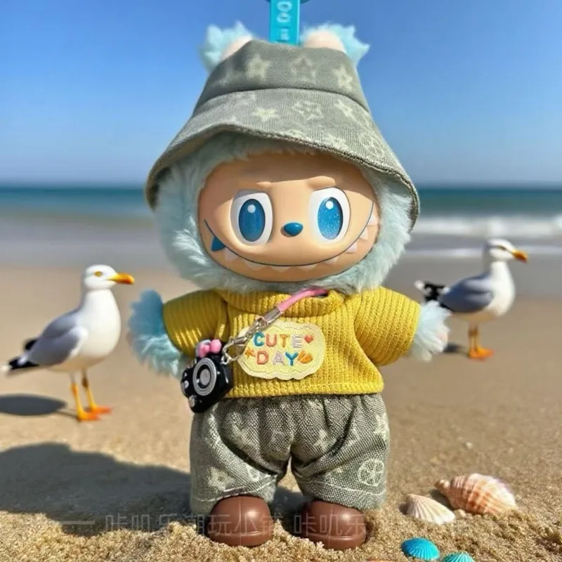 

Одежда для Labubu, милый 17 см LBB кулон, плюшевая хлопковая игрушка, костюм «сделай сам», комплект футболок, спецодежда с животными, рождественский подарок