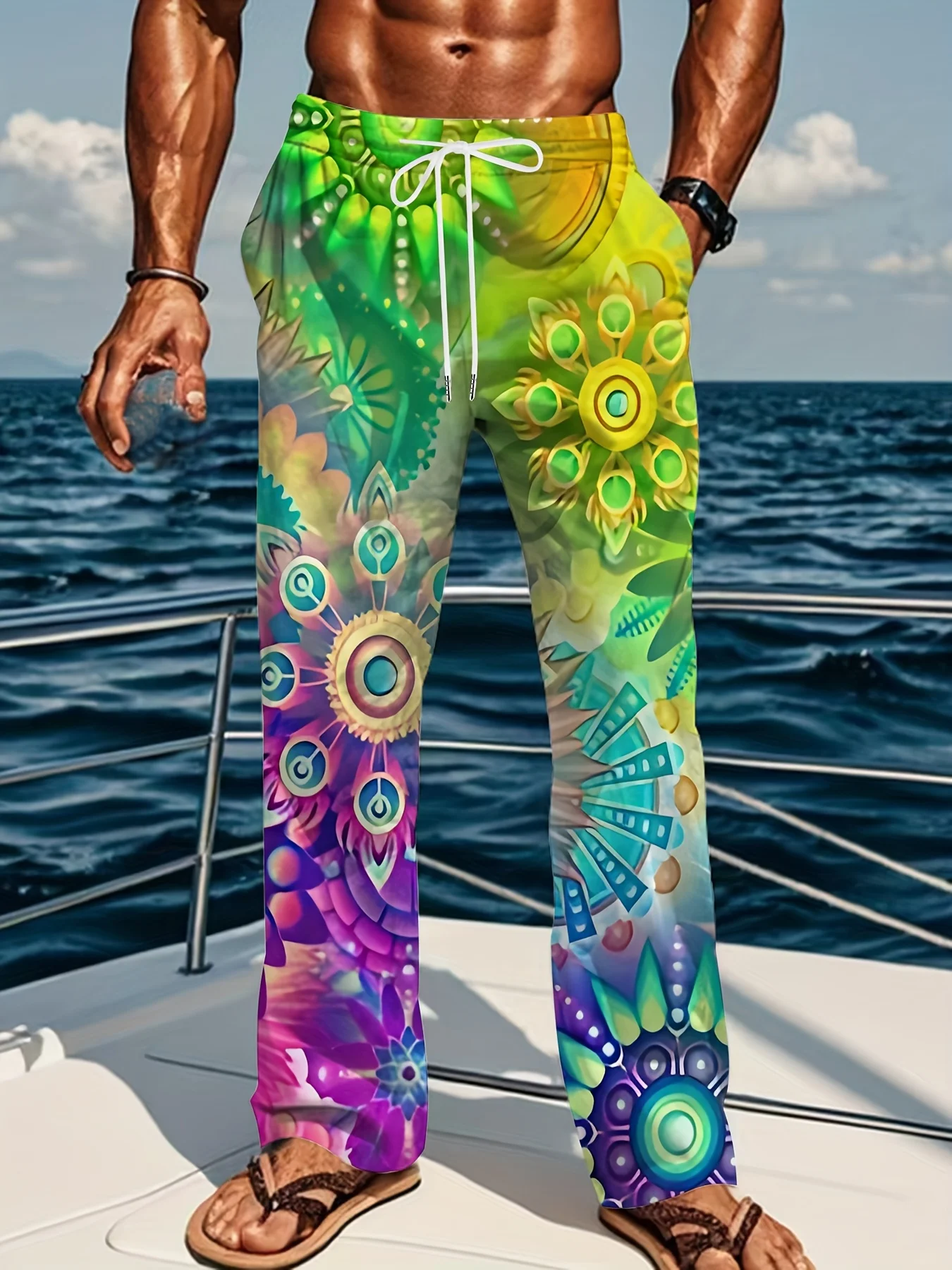 

Hot Selling New 3D Beach Vacation Texture 3D Printing Fashionable Outdoor Quick Drying Street Y2K Pants for Summer 2026