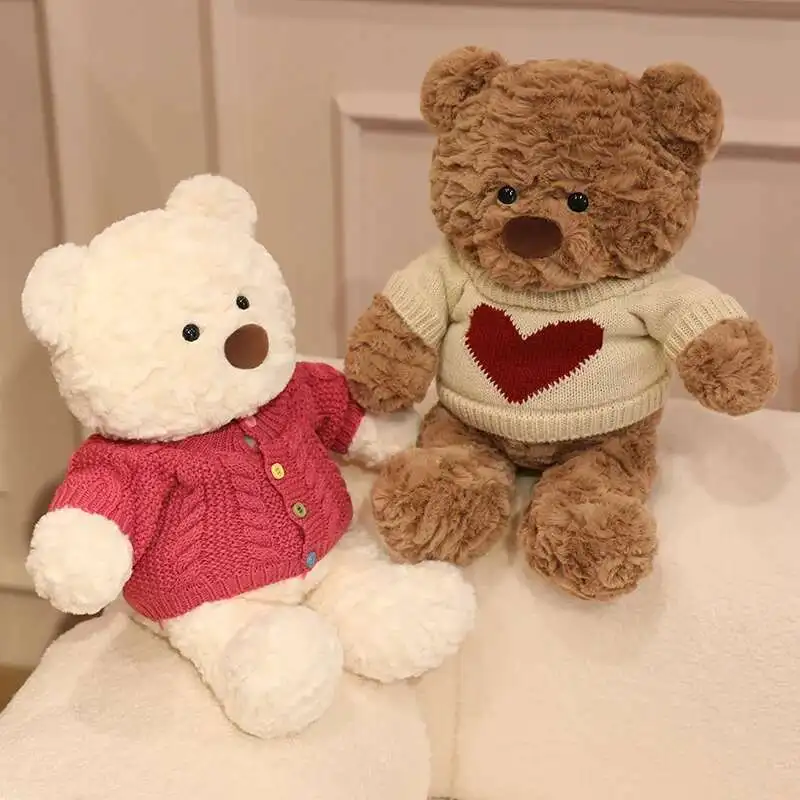 

Kawaii Sweater Bear Plush Toys Teddy Bear Sweater Detachable Stuffed Animal Toy Valentine's Day Children's Day Gift Cute Doll ﻿