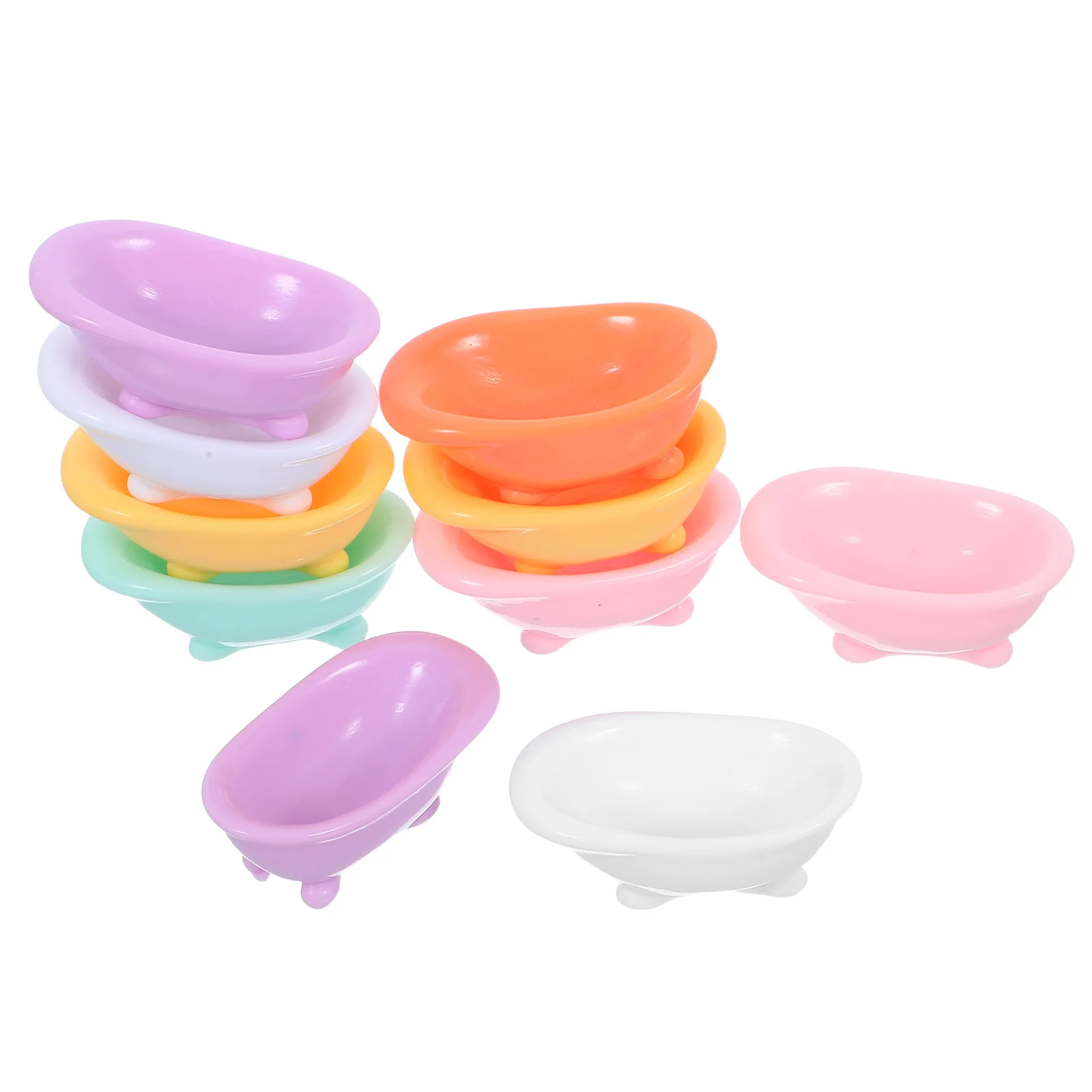 

10pcs Miniature Bathtub Dollhouse Decor Realistic Resin Bath naments Smooth Simulation Washing Tub Bathroom Scene Prop