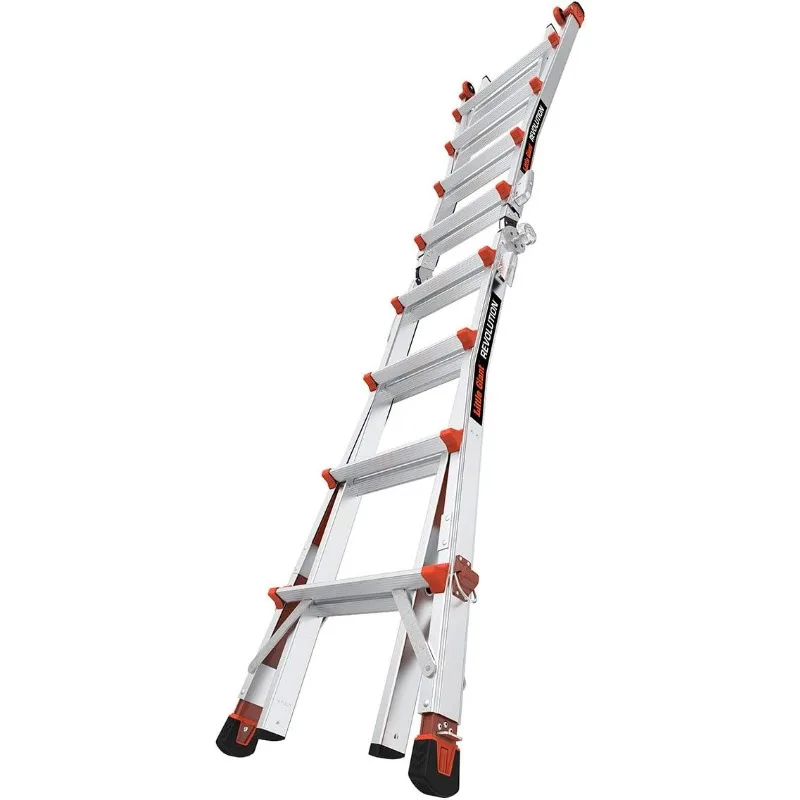 Ladders, revolutie met ratellevelers, M17, 1,5 meter, ladder met meerdere standen, ratel ™   pootlevelers, aluminium, type 1A,