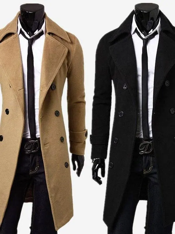 

Мужское шерстяное пальто удлиненного кроя, приталенное, до колен, модное, осенне-зимнее, в корейском стиле, с отстегивающимся внутренним жилетом
