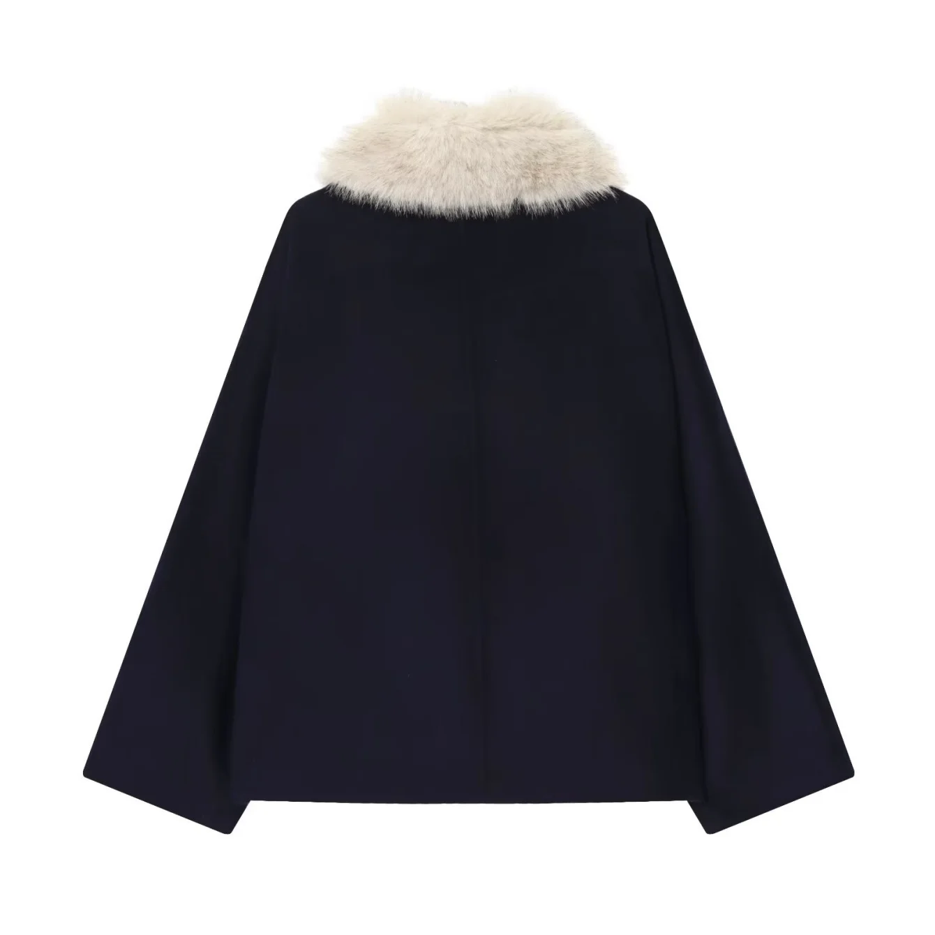 المرأة الخريف الشتاء الفراء التلبيب سترة صوفية معطف أنيق طويل الأكمام واحدة الصدر معاطف سيدة شيك الشارع ملابس خارجية