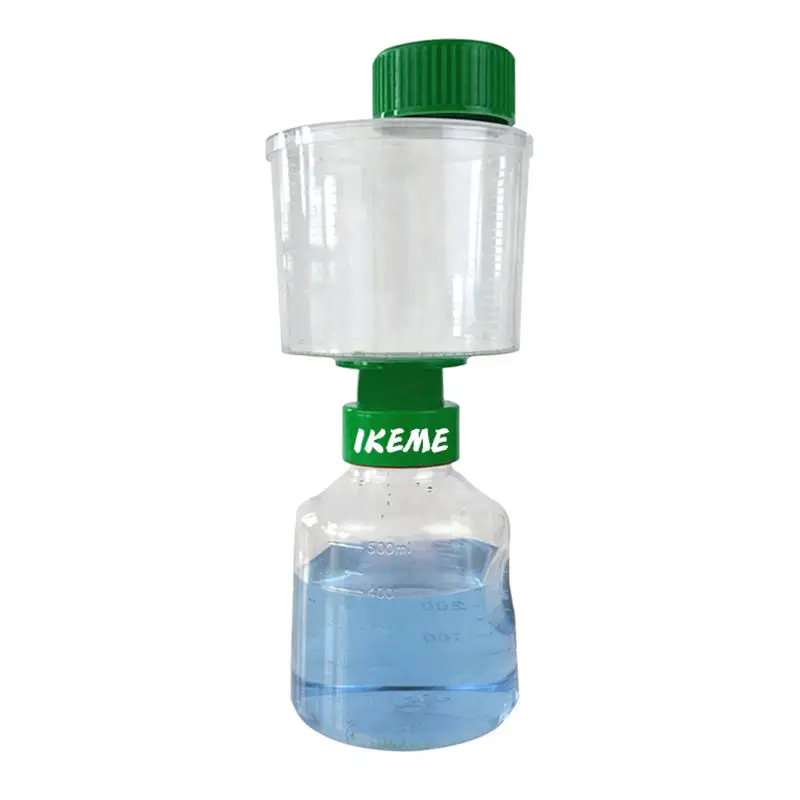 IKEME 12pcs Disposable Vacuum Filter 150/250/500/1000ml Lab Vacuum Pump Plastic Sterile MCE Membrane Bottle Top Filter 0.22um