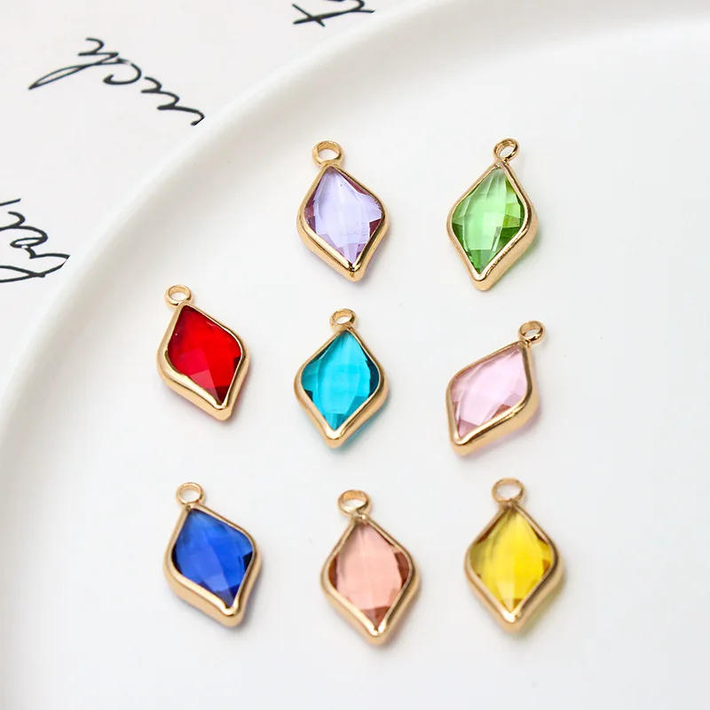 1pcs Diy Jewelry Copper Edging Gold Plated Drop Pendant Necklace Earrings Bracelet Small Accessories Material Handmade Charms