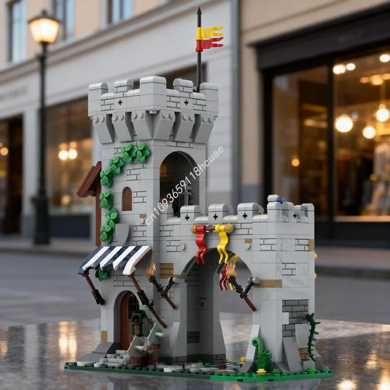 

755 шт. MOC Lion Knight S, модульная модель городской ворота, рождественский подарок, строительные блоки, строительная игрушка, сборка, креативный кирпич для детей