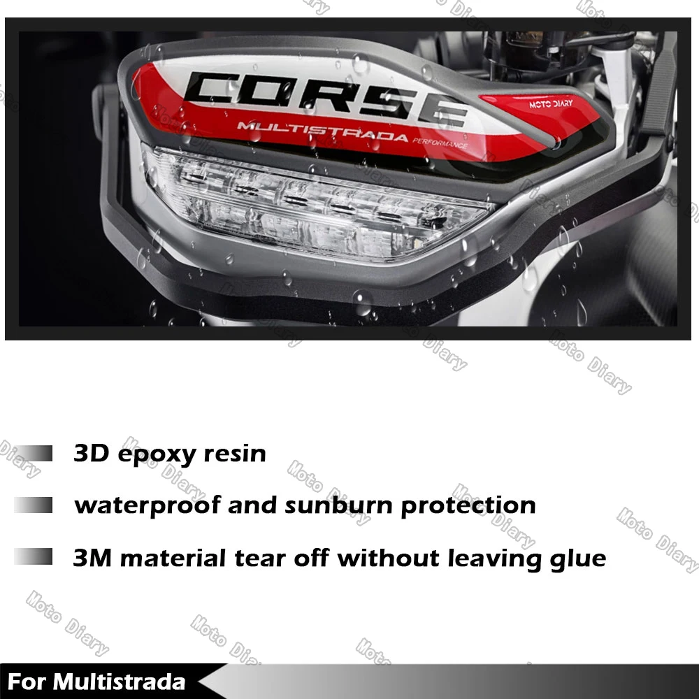 ثلاثية الأبعاد دراجة نارية Handguard ملصقات اليد الحرس درع حماية الشارات ل Multistrada 1260 1200 950 1260s إندورو V2