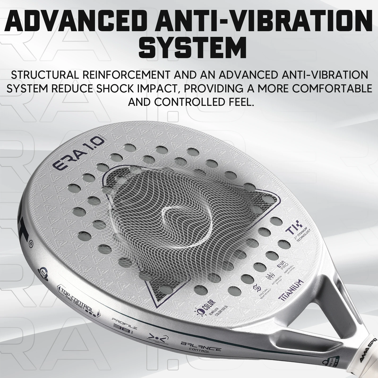 AMASPORT Padel Racket Titanium-Tech & Intemligence Rebound Cork توفر الارتداد التكيفي المتوازن الذي يدعم التحكم القوي #3