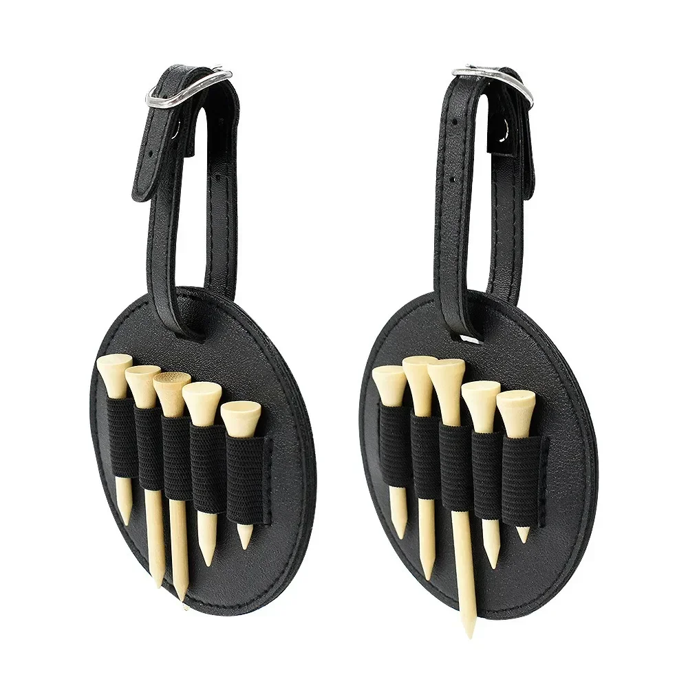 

1PC Leather Double-sided Golf Tees Portable Storage Bag Multiple Holsters for Golf Green Fork Holders and Waist-hanging Tees