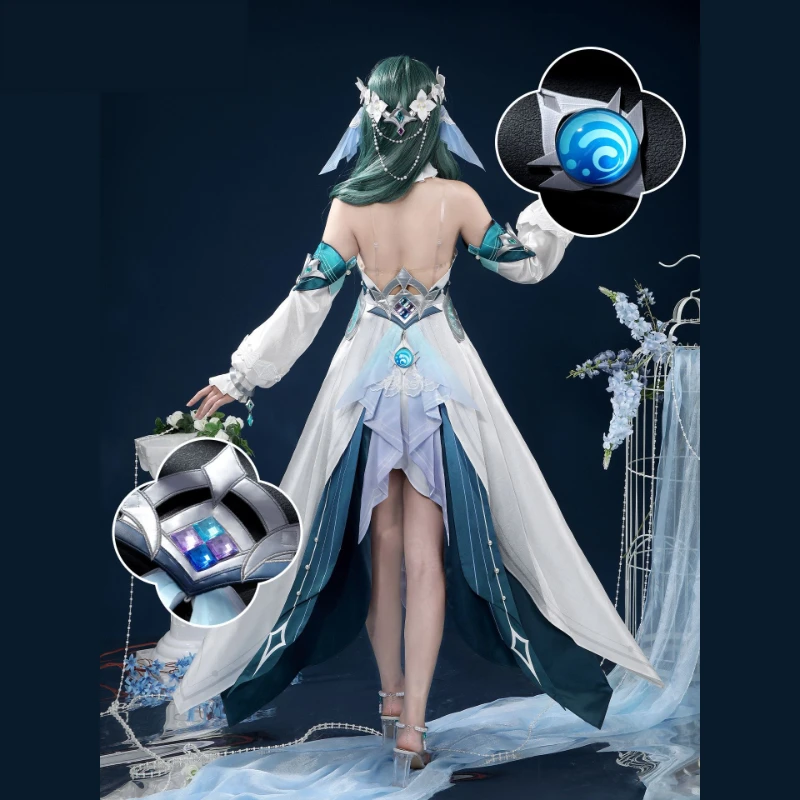 SSR 겐신 임팩트 보디야니차 코스프레 의상, 스네즈나야 여성용 의상, 카니발, 애니메이션, 게임, 역할극용 가발 및 액세서리 세트