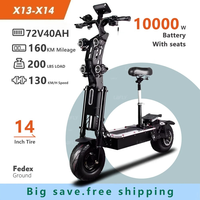X14 2025 new10000W 72V 13Inch Fast Adult Dual Motor Electric Scooter with Seat Hydraulic Braking E Scooter Trotinette Electrique