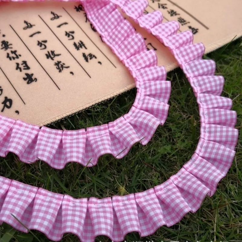 Tela de encaje plisada de precisión fina para niñas, cinta de caja de regalo para sombreros y zapatos, decoración de costura