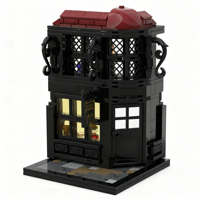 241pcs MOC De Lekkende Ketel Mini Dioramma Harry Model Bouwstenen Architectuur Kerstcadeaus DIY Speelgoed Creatief Idee Baksteen - afbeelding 1