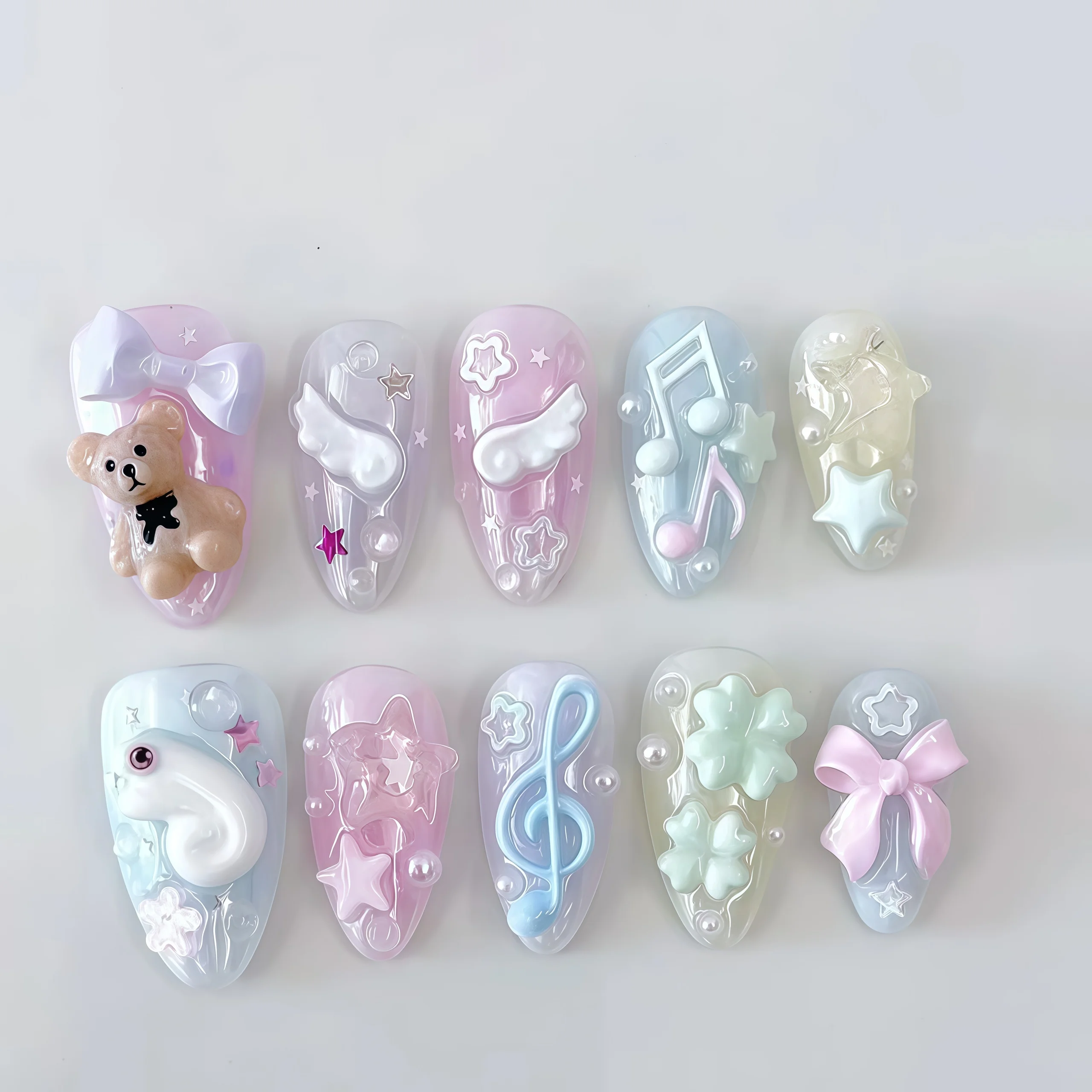 Y2K Mini Niedliche Schmetterlingsflügel Noten Schleife 3D Nagelkunst Dekorationen Transparente Silikonform für Nagelkunst – Detail 3