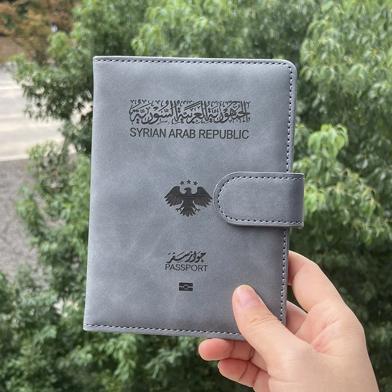 

Syrian Passport Cover Magnetic Buckle Travel Wallet Pu Case for Passports Rfid Pasaporte Holder Multi Card Slots