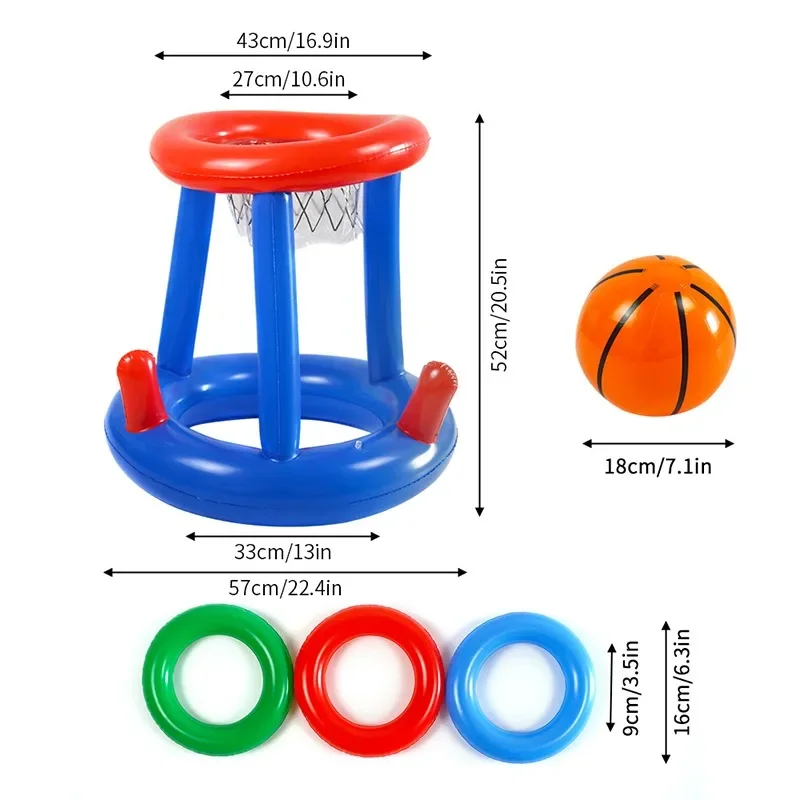 Accesorios de playa para piscina al aire libre, juego de férula de lanzamiento de anillo inflable, juguetes de piscina flotantes, diversión de