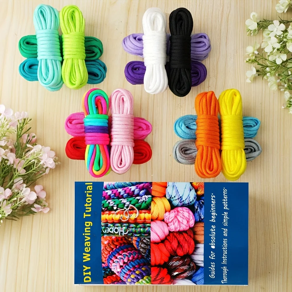 16Color Seven Core Braided Rope Diy Craft Bracelet Making Weaving Tutorial For Daily Handmade Project Outdoor Survival Accessory