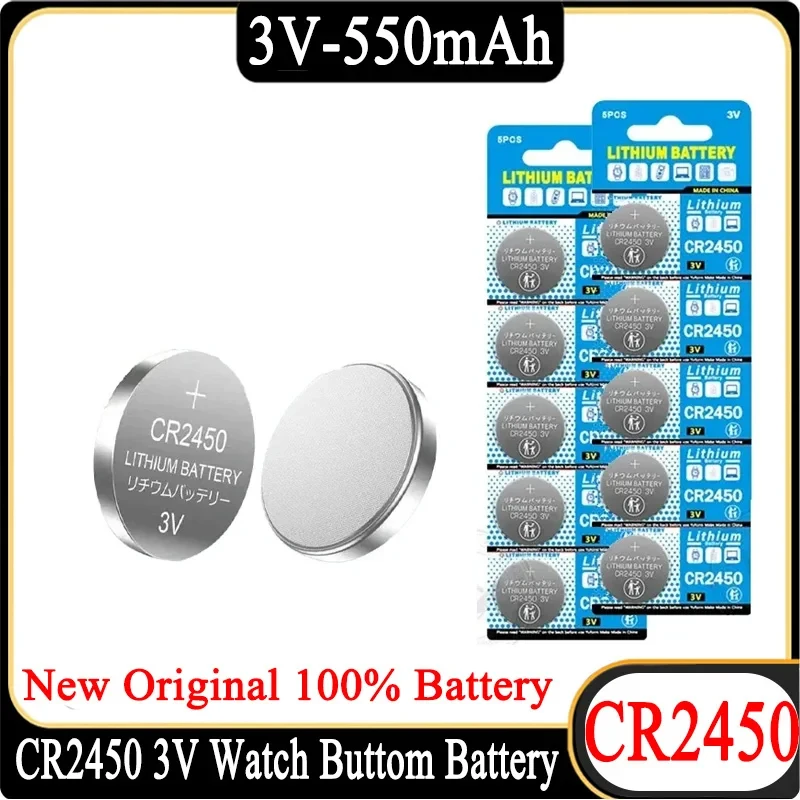 

CR2450 Watch Buttom Battery KCR2450 5029LC LM2450 DL2450 ECR2450 BR2450 CR 2450 3V 550mah Toy Car Key Lithium Coin Cell Battery